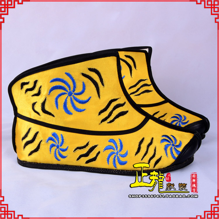 朝天.美猴王靴子虎纹靴金黄快靴 猴鞋