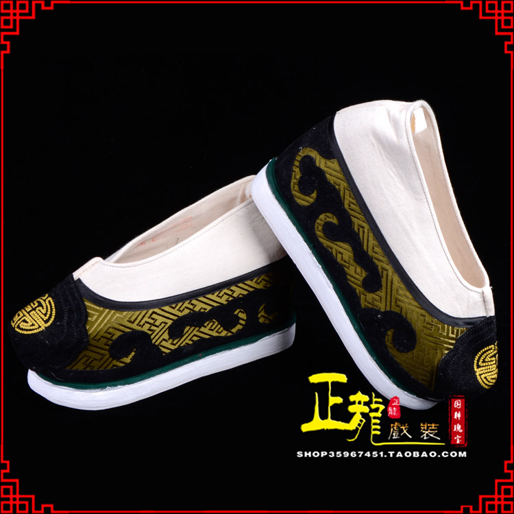 朝天戏鞋方口鞋老生鞋老旦鞋三义斋纸底内高福字履