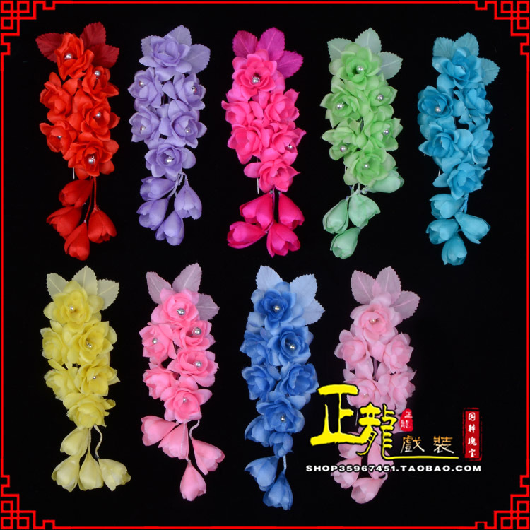 朝天鬓花头饰小花头花 真丝绢花